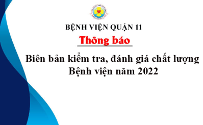 Biên bản kiểm tra, đánh giá chất lượng bệnh viện năm 2022